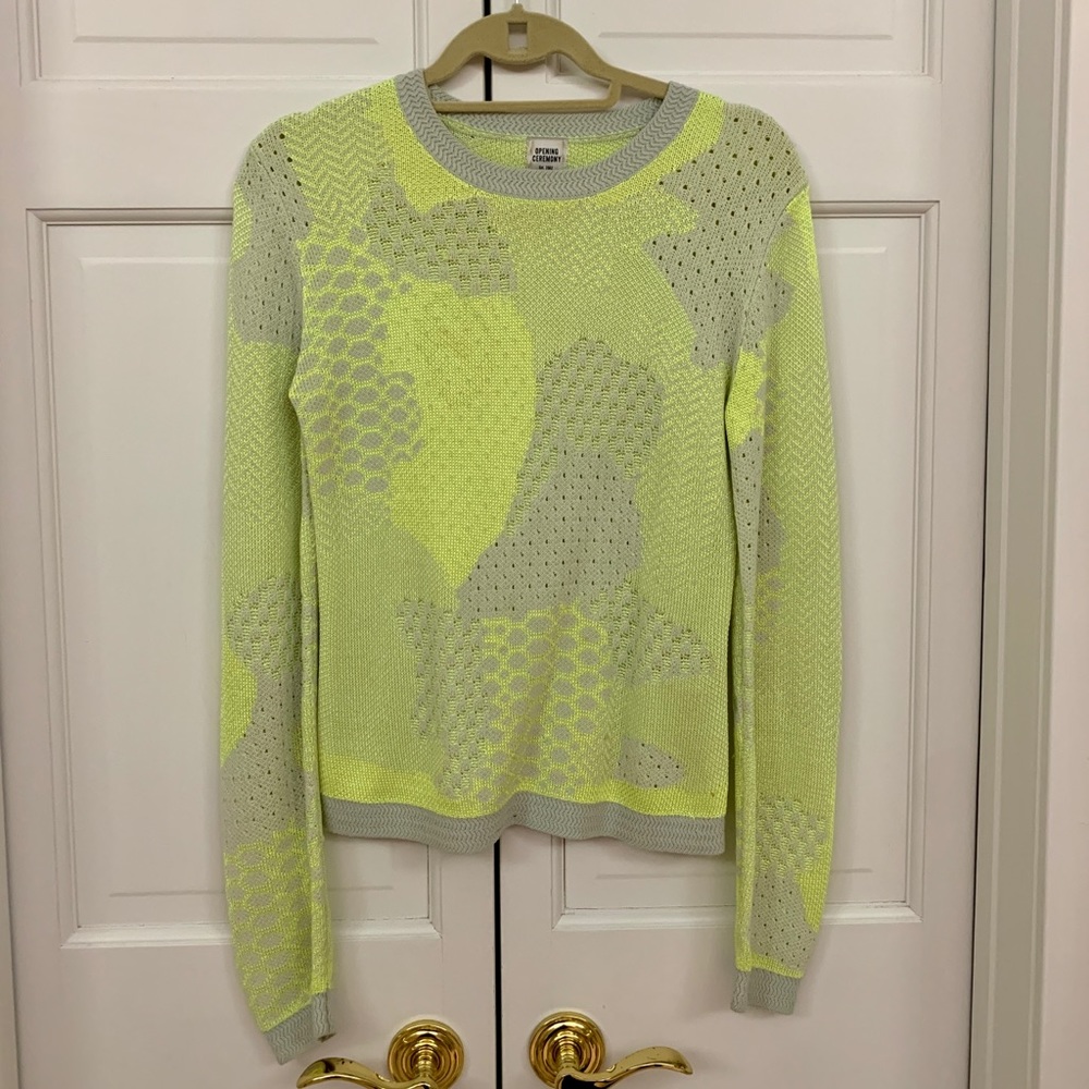 Opening Ceremony Neon Yellow Knit Sweater